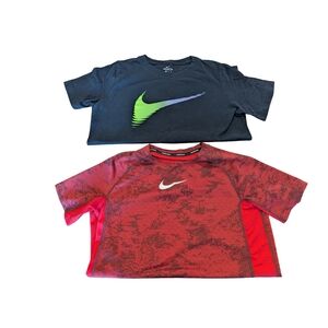 EUC Nike Kids Size Large Red Black Short Sleeve Shirt Bundle